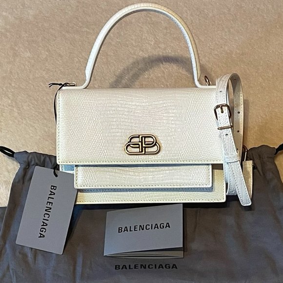 Balenciaga Handbags - New BALENCIAGA Sharp XS Lizard-Effect Convertible Bag